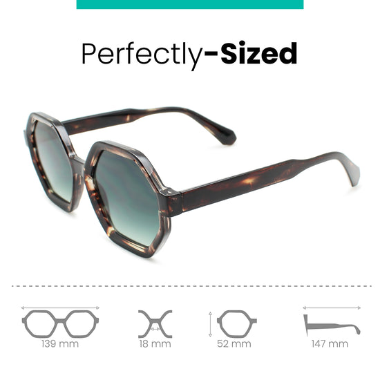 Oversized Hexagon Sunglasses for Women | C-5606