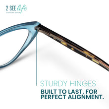 aqua reading glasses 