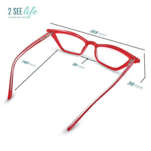 red reading glasses