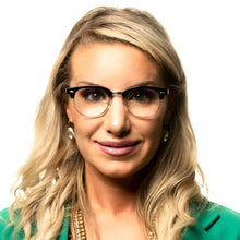 Browline Half Rim Alloy Metal Glasses